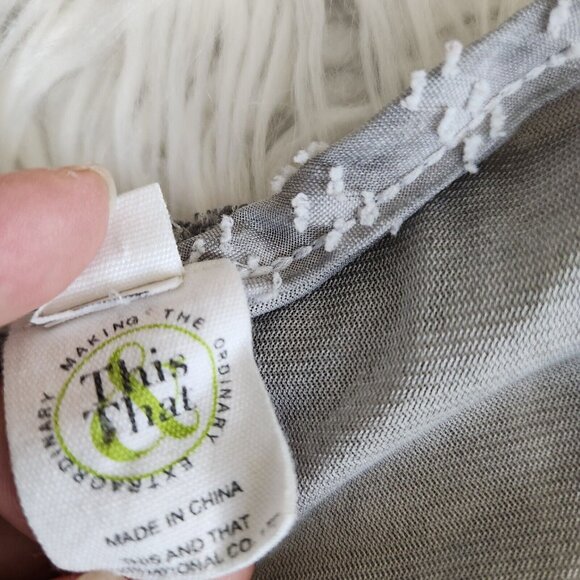 This & That Women's M Boho Blouse Patchwork Lace Fairy Y2K Half Sleeves Sheer - Picture 5 of 10